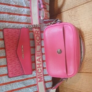 Michael Kors Vibrant Pink Crossbody Bag and Wallet